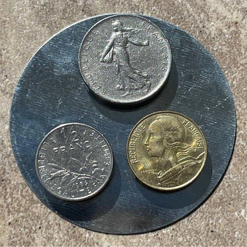 SET OF THREE FRENCH AUTHENTIC COIN MAGNETS (SET #5)